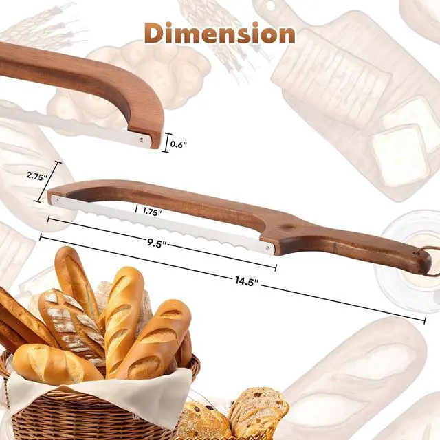 Alt view image 4 of 7 - Bread Knife for Homemade Bread 14.5'' Sourdough Bread Knife Bread knives