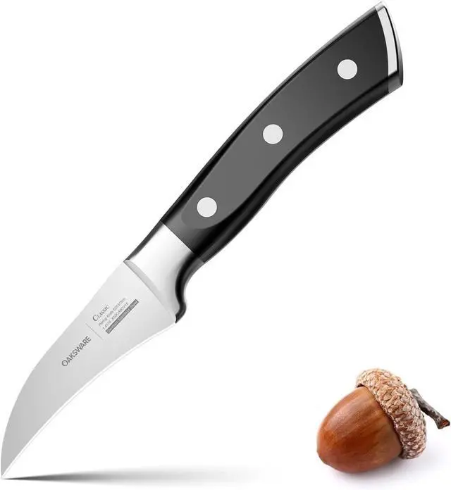 Main image of OAKSWARE Bird Beak Paring Knife, 2.75 Inch Razor-Sharp Pro Tourné Knife