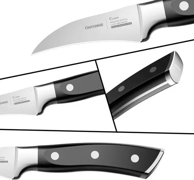 Alt view image 4 of 7 - OAKSWARE Bird Beak Paring Knife, 2.75 Inch Razor-Sharp Pro Tourné Knife