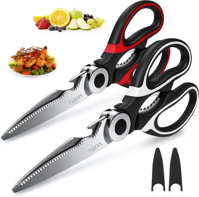Main image of Heavy Duty Kitchen Scissors 2-Pack, Ultra Sharp Stainless Steel Meat Shears for Spatchcocking Chicken, Poultry, Fish & Herbs, Dishwasher Safe Multi-purpose Cooking Scissors with Ergonomic Comfort Grip