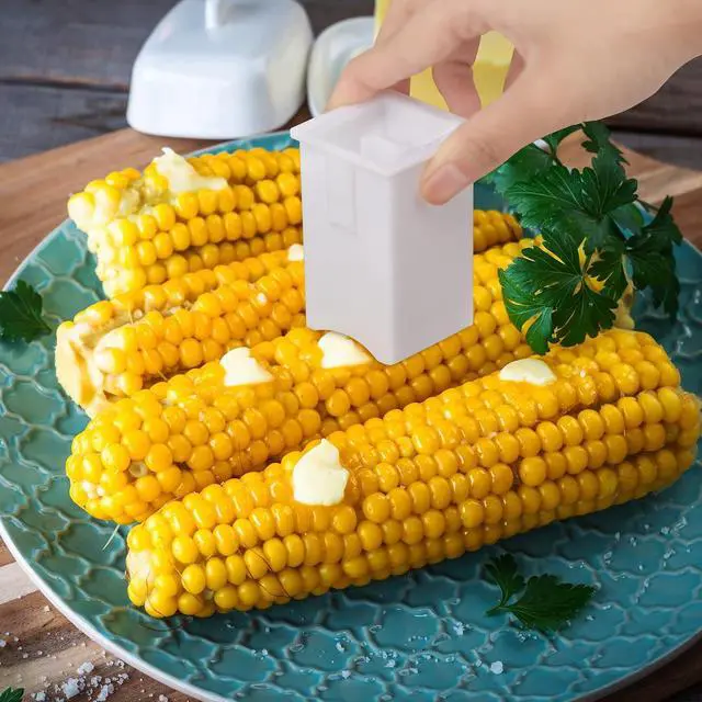 Alt view image 4 of 7 - Aodaer 2 Pack Butter Spreader Plastic Butter Spreader with Built-in Cover Corn Cob Butter Holder Spreads Butter Dispenser on Pancakes, Waffles, Bagels and Toast