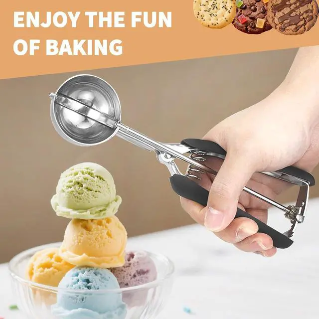 Alt view image 5 of 7 - Medium Cookie Scoop 2 Tablespoon, Size #40 Cookie Dough Scoop, 18/8 Stainless Steel Ice Cream Scoop with Comfortable Grip, for Baking Cookies, Muffins, Cupcakes