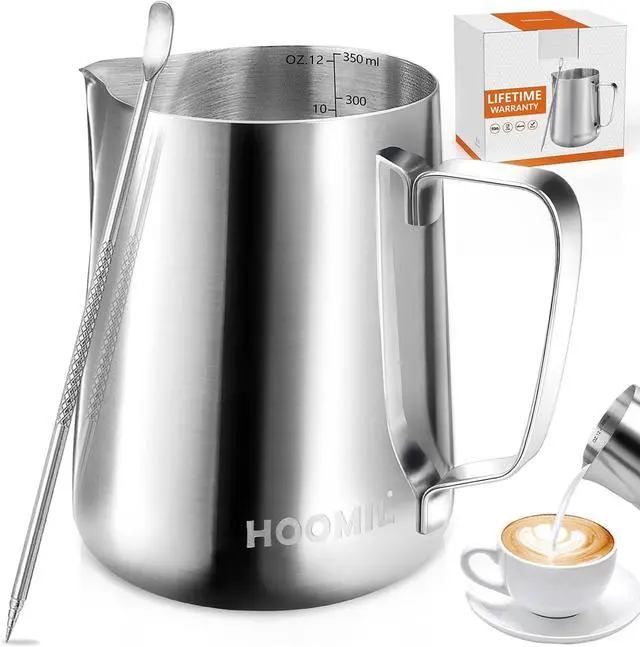 Main image of HOOMIL Milk Frothing Pitcher, 12oz/20oz/32oz 304 Stainless Steel
