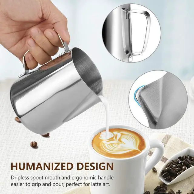 Alt view image 5 of 7 - HOOMIL Milk Frothing Pitcher, 12oz/20oz/32oz 304 Stainless Steel
