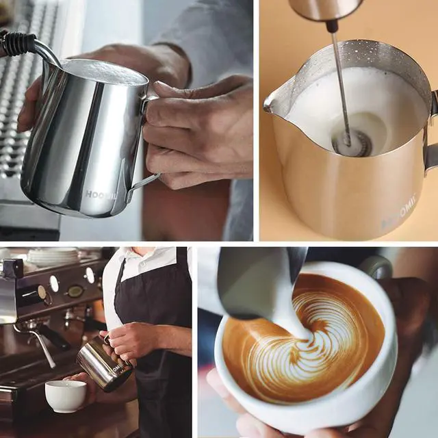 Alt view image 7 of 7 - HOOMIL Milk Frothing Pitcher, 12oz/20oz/32oz 304 Stainless Steel