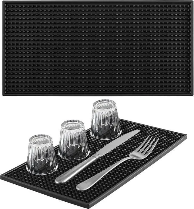 Main image of Ninsula 2 Pack Bar Mat, 6" x 12" Bar Mats for Countertop, Non Slip Spill Proof Service Mat, Rubber Dish Drying Mat for Coffee Bar, Bartending, Home Kitchen & Restaurant