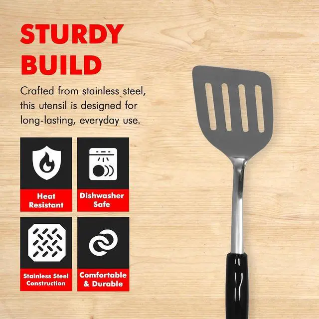 Alt view image 2 of 7 - Chef Craft Heavy Duty Turner/Spatula, 13.5 Inch, Stainless Steel