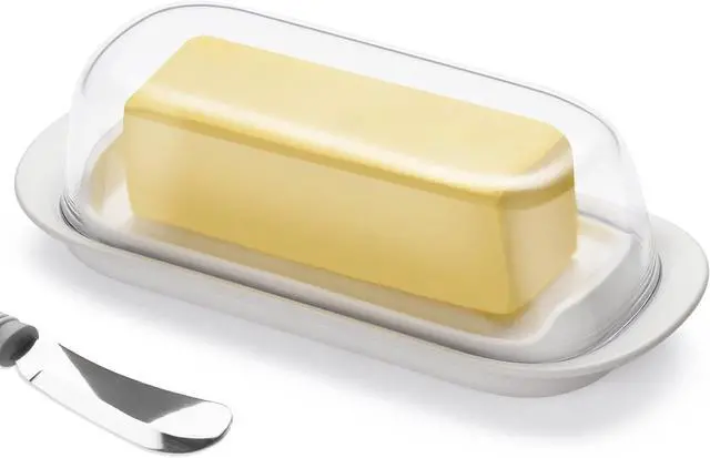 Main image of Hekeieon Butter Dish, Butter Keeper,Airtight Butter Dish with Clear Lid for Countertop and Refrigerator Door ShelfButter Container Holds for East/West Coast Butter, Microwave and dishwasher safety