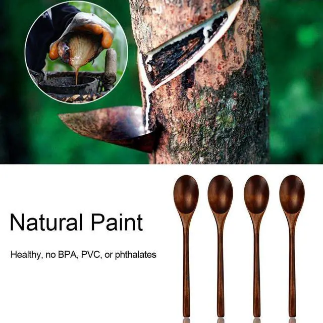 Alt view image 6 of 7 - AOOSY 9 In Wooden Spoons for Eating, 6Pcs Japanese Natural Soup Spoons