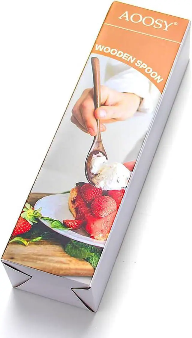 Alt view image 7 of 7 - AOOSY 9 In Wooden Spoons for Eating, 6Pcs Japanese Natural Soup Spoons