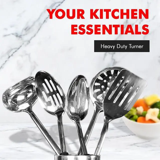 Alt view image 5 of 7 - Chef Craft Heavy Duty Turner/Spatula, 13.5 Inch, Stainless Steel