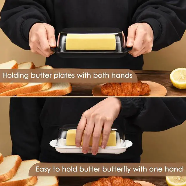 Alt view image 5 of 6 - Hekeieon Butter Dish, Butter Keeper,Airtight Butter Dish with Clear Lid for Countertop and Refrigerator Door ShelfButter Container Holds for East/West Coast Butter, Microwave and dishwasher safety