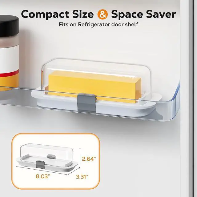 Alt view image 5 of 7 - Pisol Butter Dish with Airtight Lid and Lock for 1 Stick Butter