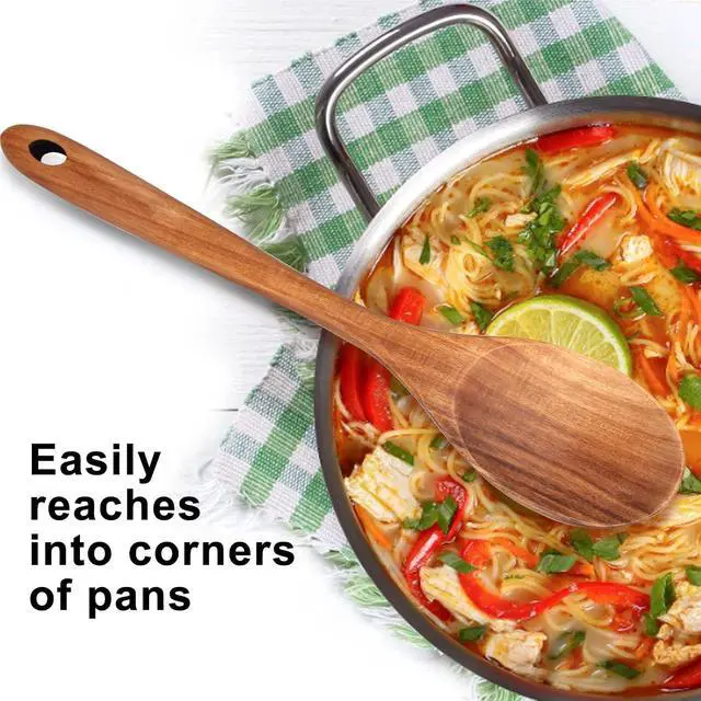 Alt view image 2 of 7 - 14" Large Wooden Spoon for Cooking Non Toxic Big Wood Serving Mixing Spoons