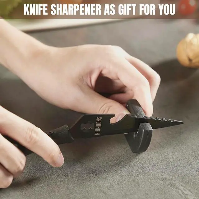 Alt view image 5 of 7 - Kitchen Scissors All Purpose, Extra Sharp Kitchen Shears with Knife Sharpener & Sheath, Solid & Durable Stainless Steel Scissors with ANTI-RUST Black Titanium Plated, Dishwasher Safe Black