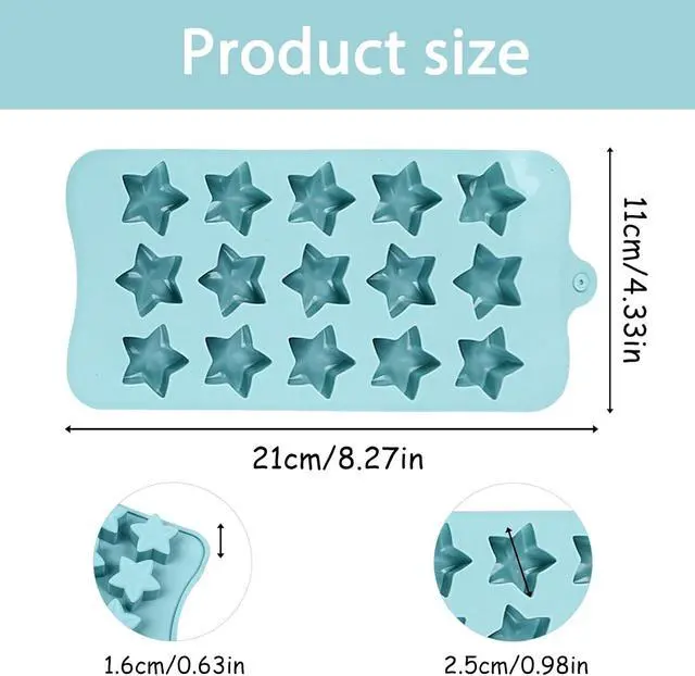 Alt view image 2 of 7 - Star Silicone Candy Mold 15-Cavity for Chocolate Jelly Ice