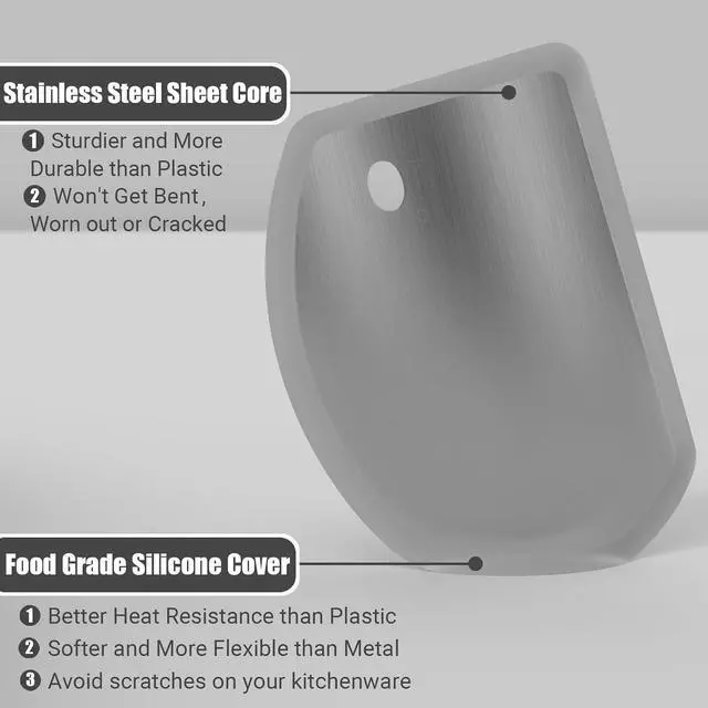 Alt view image 2 of 7 - Sapid Flexible Curved Edge Silicone Bowl Scraper Dough Scraper Baking Bread