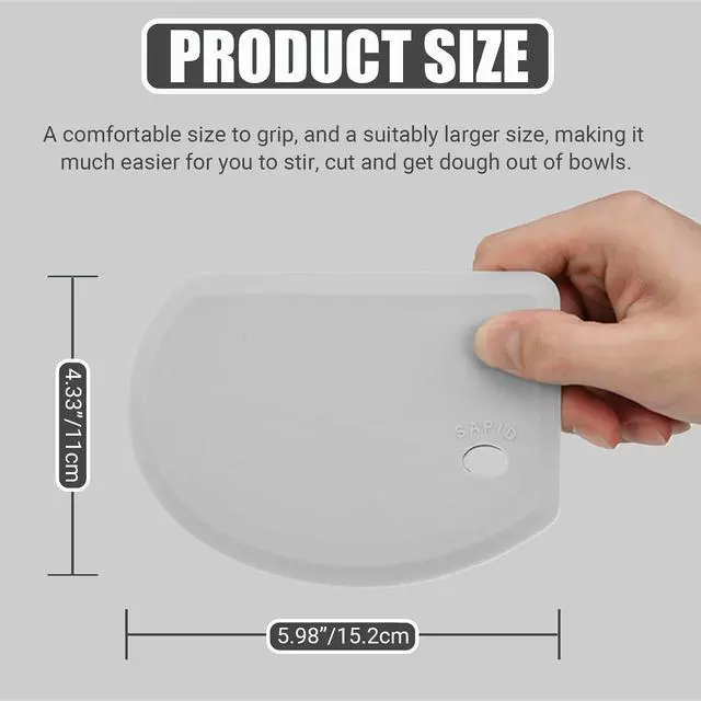 Alt view image 3 of 7 - Sapid Flexible Curved Edge Silicone Bowl Scraper Dough Scraper Baking Bread