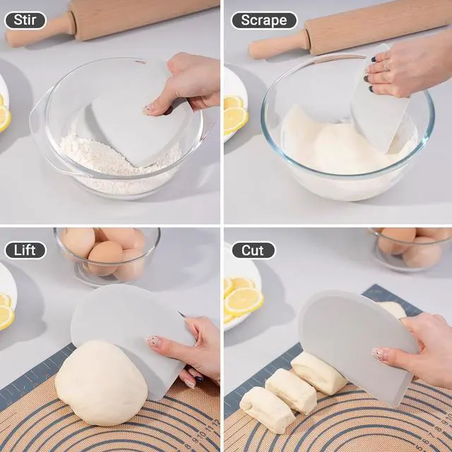 Alt view image 5 of 7 - Sapid Flexible Curved Edge Silicone Bowl Scraper Dough Scraper Baking Bread