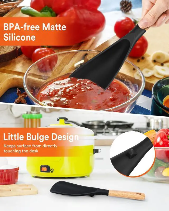 Alt view image 5 of 7 - Badiano Silicone Cooking Spoon for Nonstick Cookware, Multi-function,11.4in