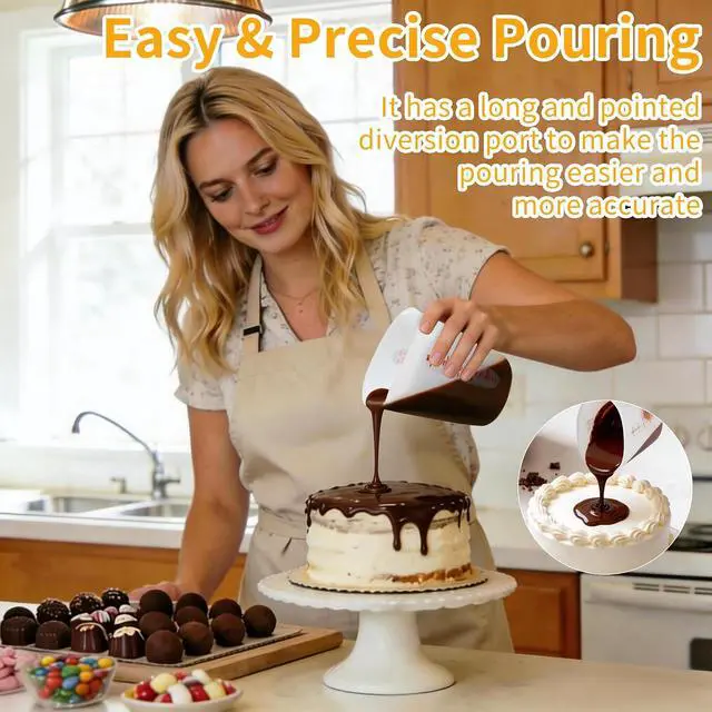 Alt view image 3 of 7 - Food-Grade Silicone Cups for Melting Chocolate, 3Pcs BPA Free Silicone Measuring Cups with 1/2Cup/1Cup/2Cup Capacity, Reusable Baking Supplies for DIY Chocolate Molds