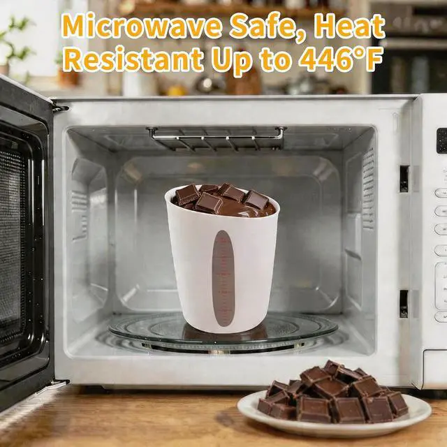 Alt view image 6 of 7 - Food-Grade Silicone Cups for Melting Chocolate, 3Pcs BPA Free Silicone Measuring Cups with 1/2Cup/1Cup/2Cup Capacity, Reusable Baking Supplies for DIY Chocolate Molds