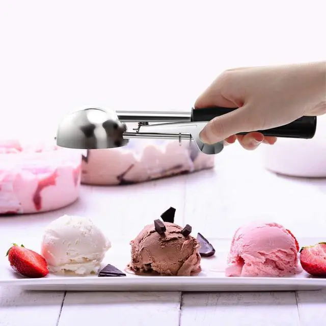 Alt view image 4 of 6 - Heavy Duty Stainless Steel Ice Cream Scoop 1 oz, Cookie Scoop with Trigger, Baking Scoop for Bakeries,Restaurants & Dessert Shops, #30,Black