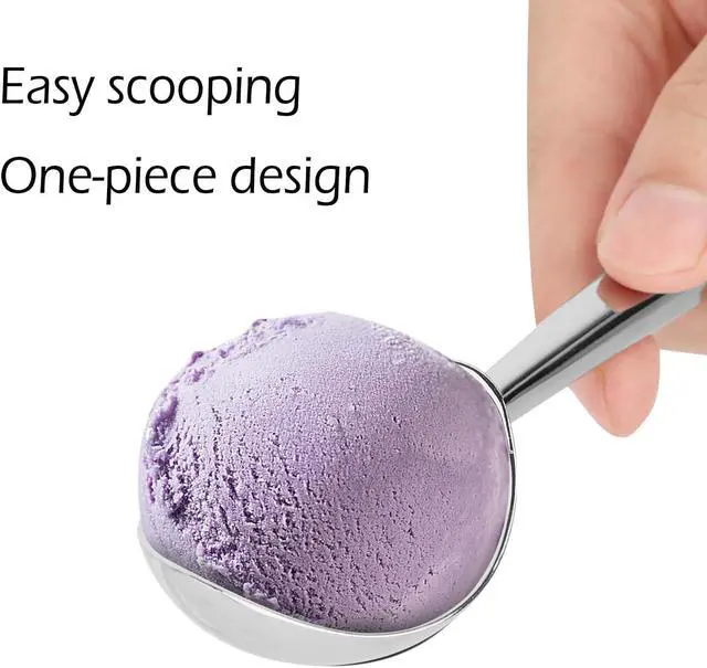 Alt view image 3 of 7 - Leden Heavy Duty Metal Ice Cream Scoop with Solid Handle Non-Stick