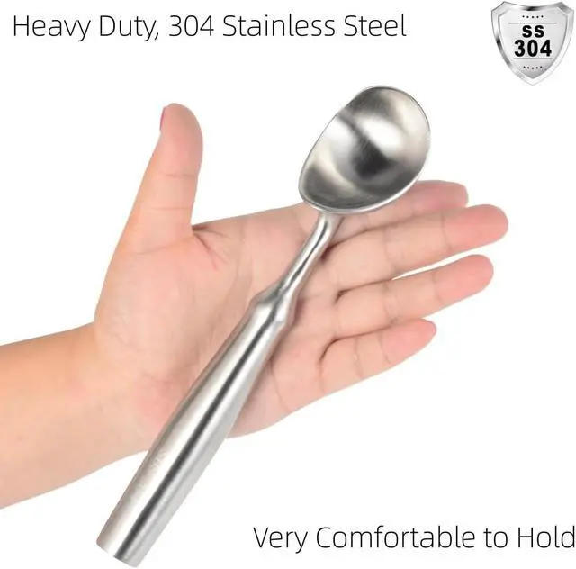 Alt view image 3 of 7 - 304 Stainless Steel Ice Cream Scoop with Ergonomic Handle