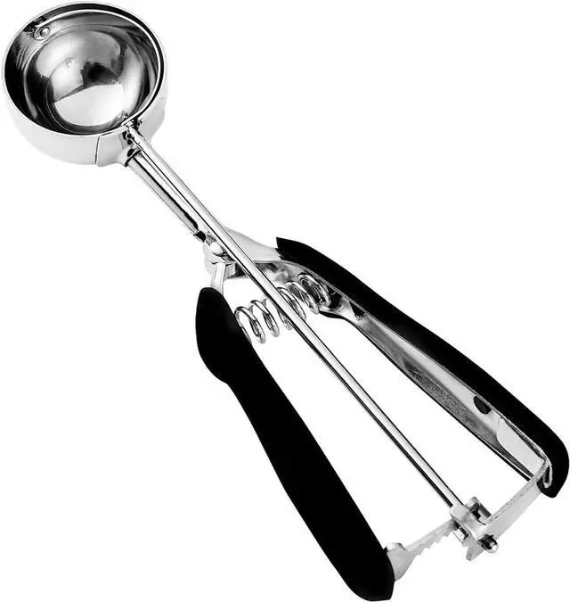 Main image of Large Cookie Scoop, Cookie Dough Scoop, 3 Tablespoons/ 45 ml/ 1.5 oz, Spring-Loaded Ice Cream Scoop, 18/8 Stainless Steel, Comfortable Grip