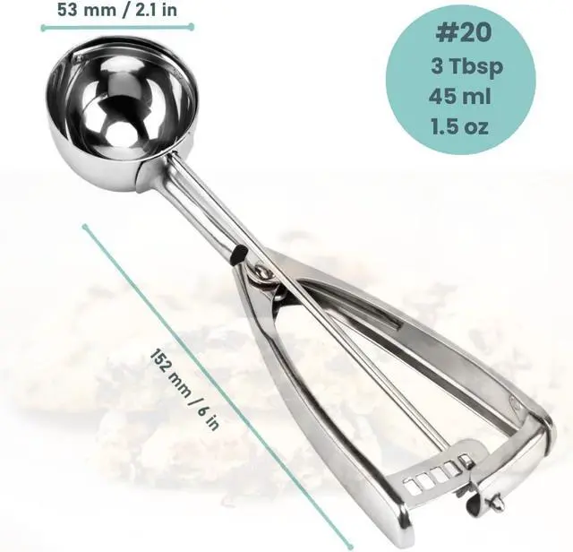 Alt view image 2 of 7 - Ice Cream Scoop, Cookie Scoop, 18/8 Stainless Steel Cookie Scooper, Cookie Scoops for Baking, 3Tbsp/45ml/1.5oz Cookie Dough Scoop, Ice Cream Scooper with Trigger Release, Cookie Scooper for Baking