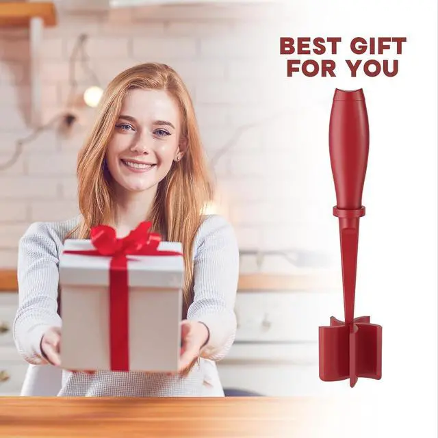 Alt view image 7 of 7 - Meat Chopper, Upgrade Hamburger Smasher, Premium Heat Resistant Meat Masher for Ground Beef, Ground Turkey and More, Non Stick Mix Grinder-Red