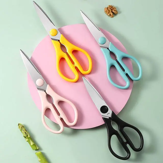 Alt view image 2 of 7 - Pink Kitchen Shears, 8.5" Heavy Duty All Purpose Stainless Steel Scissors