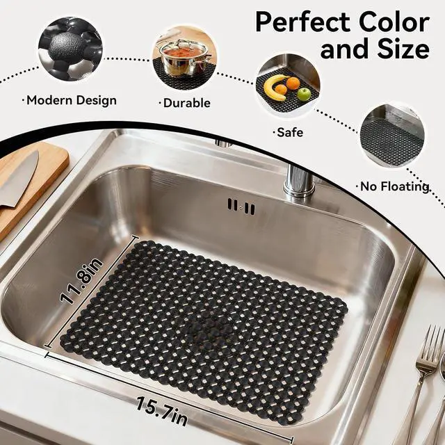 Alt view image 2 of 7 - Kitchen Sink Mat Sink Protectors for Stainless Steel Ceramic Sinks