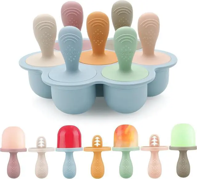 Main image of PandaEar Silicone Popsicle Molds for Toddlers, Baby Ice Pop Maker