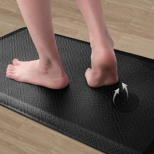 Alt view image 3 of 7 - Mattitude Anti-Fatigue Kitchen Mats for Floor Standing Mats 17"x28" Black