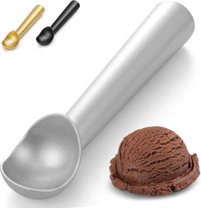 Main image of CUNSENR 7 inch Ice Cream Scoop - One-Piece Nonstick Aluminum Ice Cream Scooper - Professional Metal Ice Cream Spoon - Durable, Easy to Use & Clean - Lightweight Cookie Spoon - Scoop Ice Cream (Sliver)