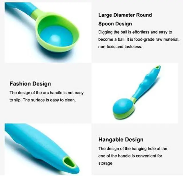 Alt view image 2 of 2 - Ice Cream Scoop 2 PCS Nonstick Anti-Freeze Cute Scooper Set Dishwasher Safe