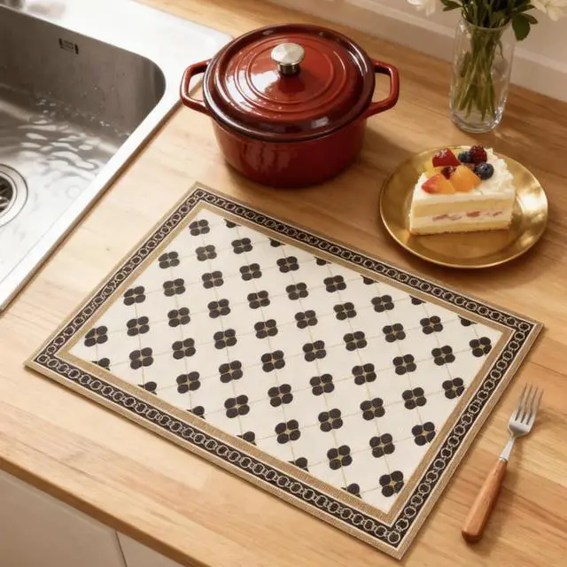 Alt view image 5 of 7 - Dish Drying Mat, Coffee Bar Mats for Countertop, Cabinet Mats