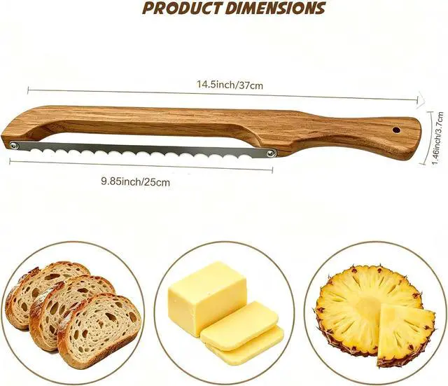Alt view image 3 of 7 - Sourdough Bread Knife for Homemade Bread, Bread Slicer-Cutter& Bread Bow Knife for Sourdough with Ergonomic Grip for Easy, Clean & Even Slicing, Bread Saw