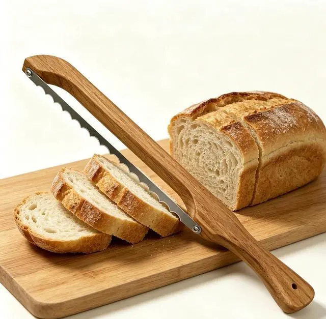 Alt view image 6 of 7 - Sourdough Bread Knife for Homemade Bread, Bread Slicer-Cutter& Bread Bow Knife for Sourdough with Ergonomic Grip for Easy, Clean & Even Slicing, Bread Saw