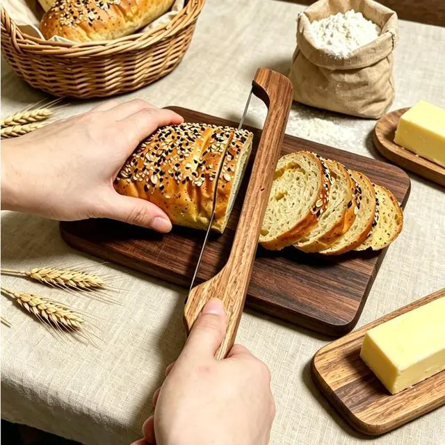 Alt view image 7 of 7 - Sourdough Bread Knife for Homemade Bread, Bread Slicer-Cutter& Bread Bow Knife for Sourdough with Ergonomic Grip for Easy, Clean & Even Slicing, Bread Saw