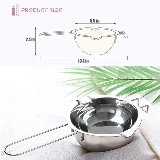 Alt view image 3 of 7 - Double Boiler Stainless Steel Pot for Melting Chocolate, Candy and Candle Making (18/8 Steel, 2 Cup Capacity, 480ML)