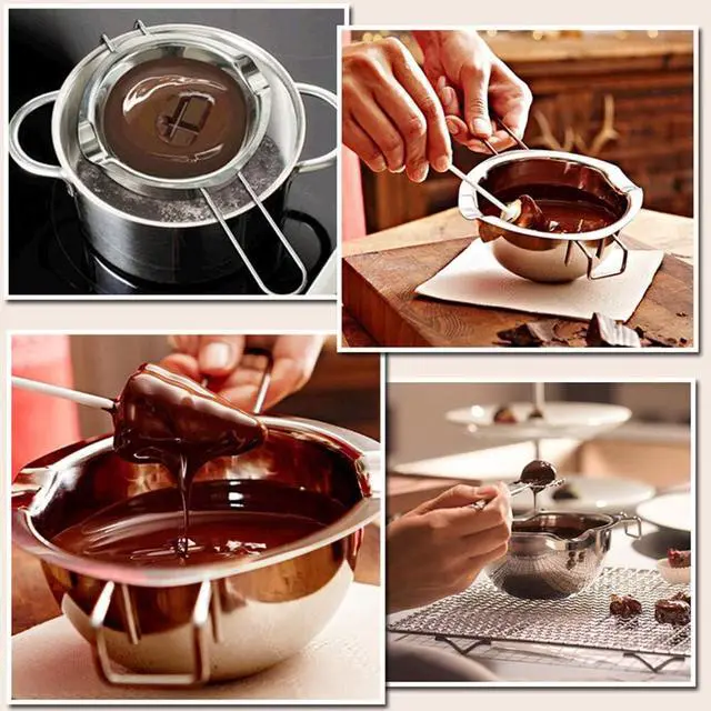Alt view image 7 of 7 - Double Boiler Stainless Steel Pot for Melting Chocolate, Candy and Candle Making (18/8 Steel, 2 Cup Capacity, 480ML)