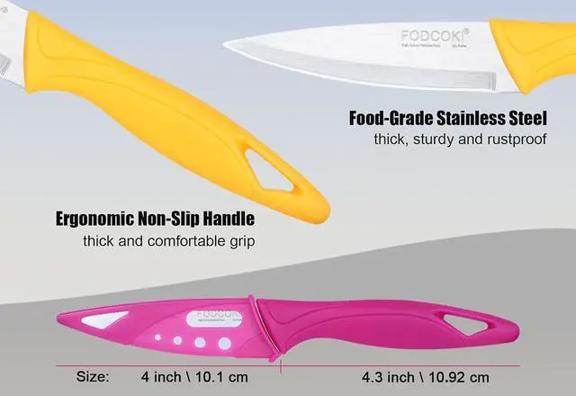 Alt view image 2 of 7 - Paring Knife, 4 inch Fruit Paring Knives Set of 4 with Cover Sheath, Small Kitchen Sharp Peeling Cutting for Vegetable Stainless Steel