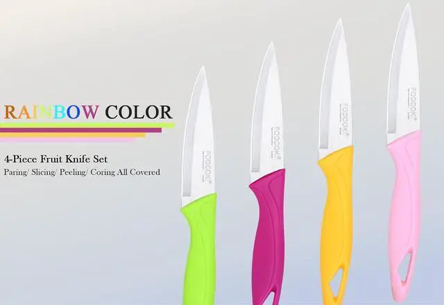 Alt view image 7 of 7 - Paring Knife, 4 inch Fruit Paring Knives Set of 4 with Cover Sheath, Small Kitchen Sharp Peeling Cutting for Vegetable Stainless Steel