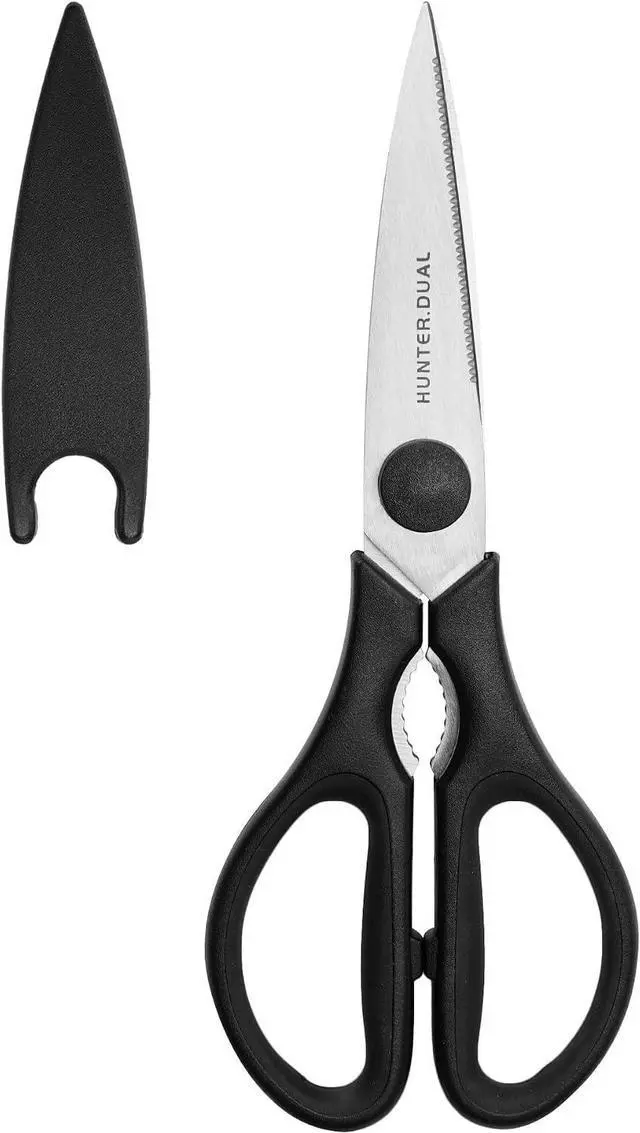 Main image of Kitchen Scissors for Food, HUNTER.DUAL Heavy Duty Come Apart Poultry Shears for Cooking, All Purpose for Cutting Chicken, Meat, Fish & Vegetables (Black, 8.35 Inch)
