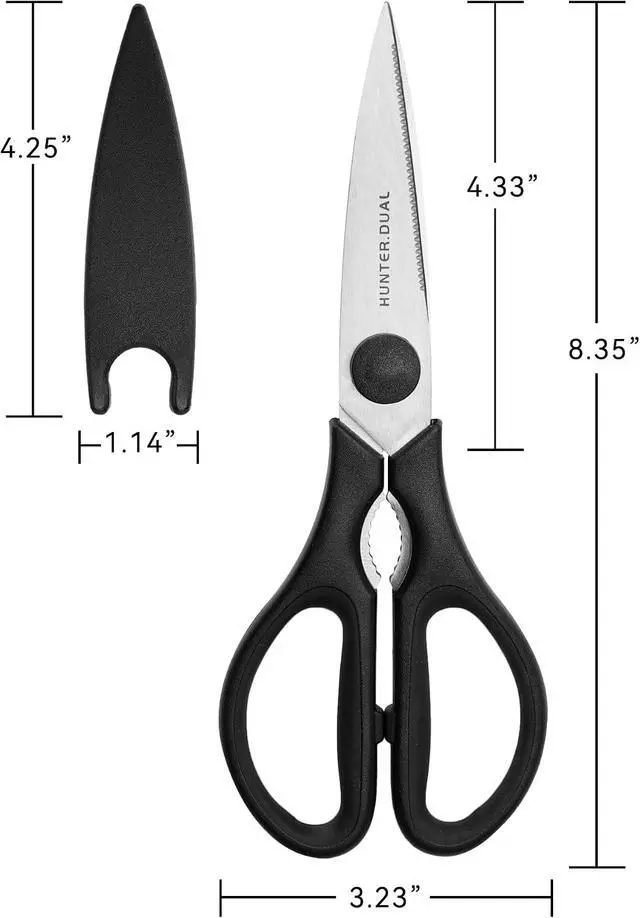 Alt view image 7 of 7 - Kitchen Scissors for Food, HUNTER.DUAL Heavy Duty Come Apart Poultry Shears for Cooking, All Purpose for Cutting Chicken, Meat, Fish & Vegetables (Black, 8.35 Inch)