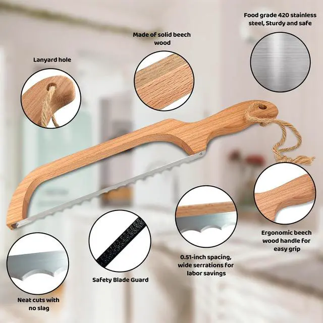 Alt view image 3 of 7 - ROYOROYI Sourdough Bread Knife for Homemade Bread, 16-Inch Bread Slicer