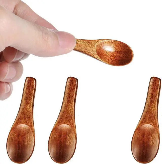 Main image of Ymapinc 4 Pcs Tiny Wooden Spoons,